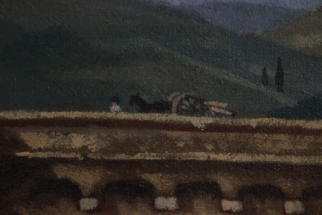 100_olio_su_tela_uomo_cammina_asino_ponte_firma_firmato_seconda_metà_Novecento_francese_Francia_FRA_4