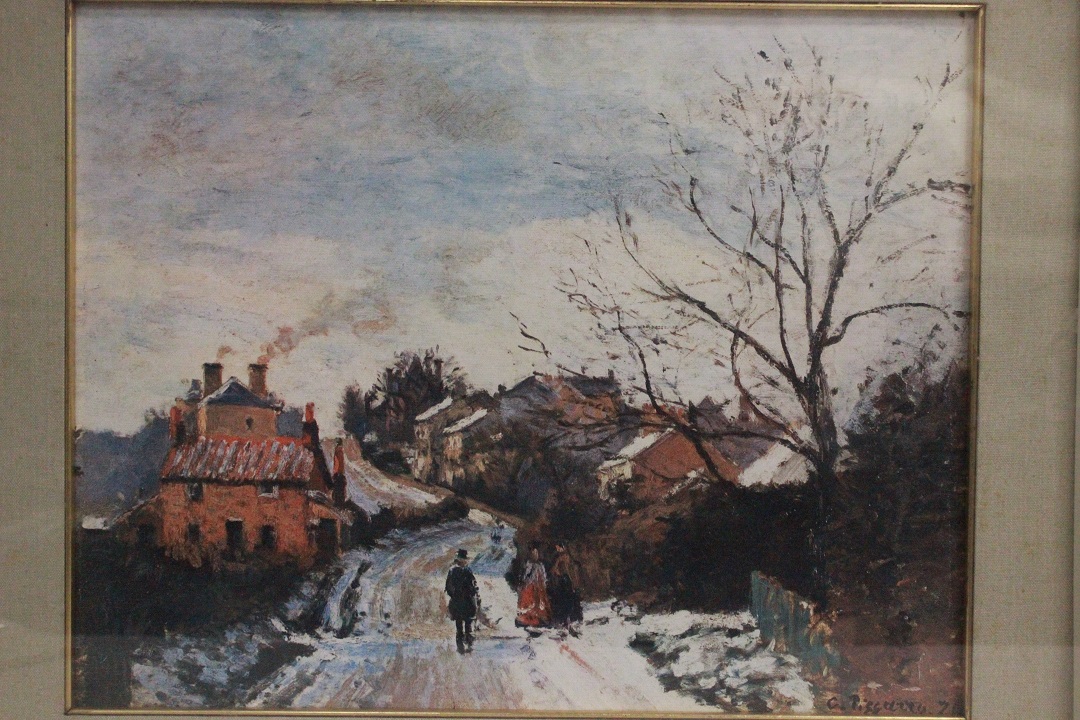 118_quadro_dipinto_olio_tela_paesaggio_innevato_neve_cornice_firma_firmato_Francia_Francese_FRA_1