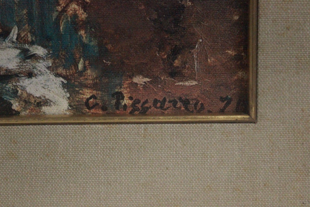 118_quadro_dipinto_olio_tela_paesaggio_innevato_neve_cornice_firma_firmato_Francia_Francese_FRA_2