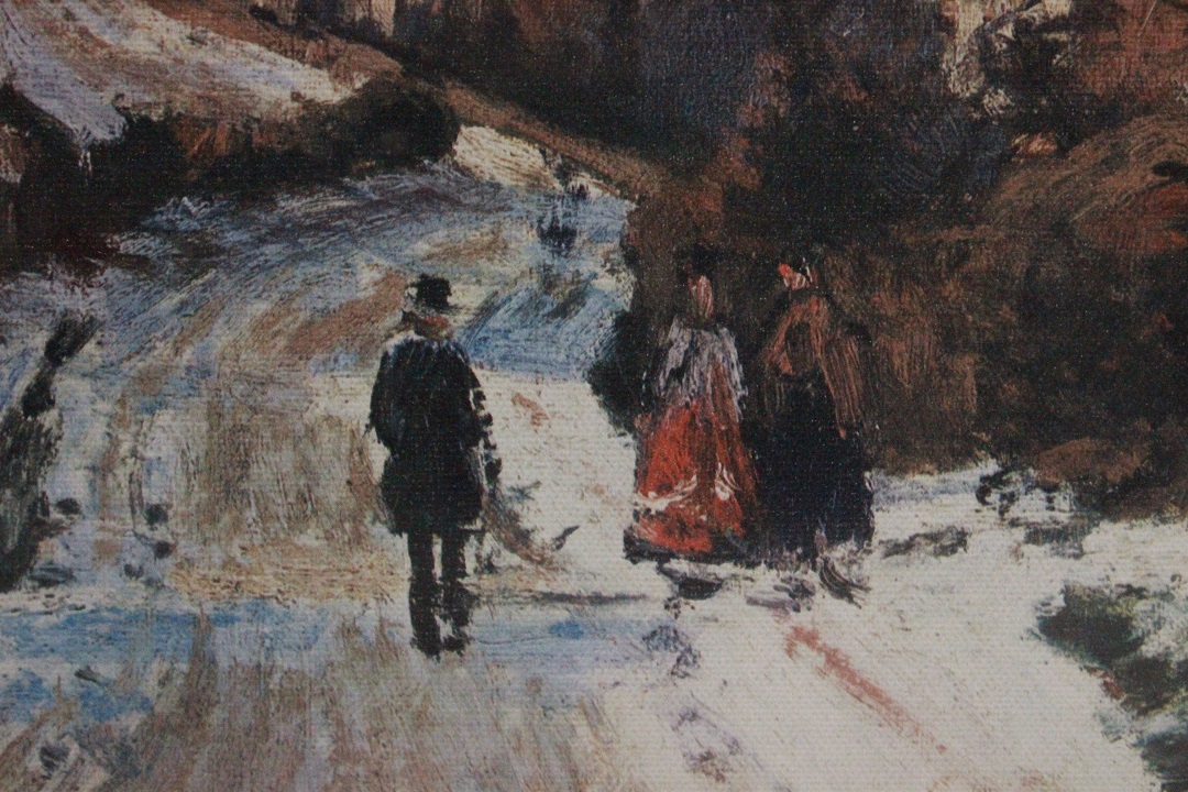 118_quadro_dipinto_olio_tela_paesaggio_innevato_neve_cornice_firma_firmato_Francia_Francese_FRA_3