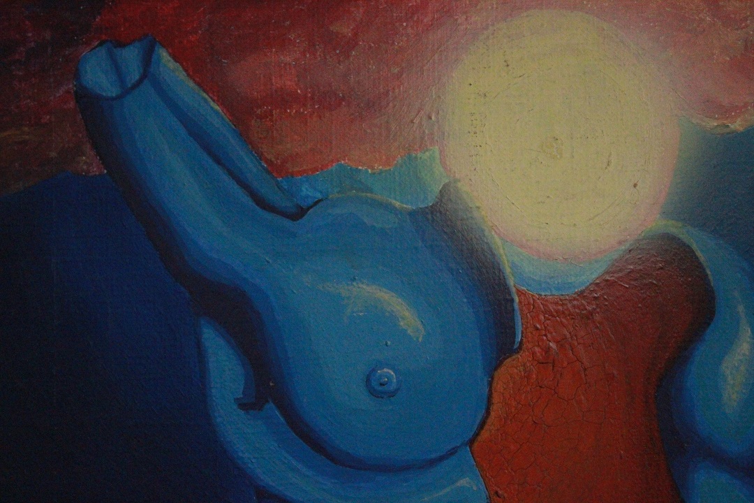 157_quadro_dipinto_olio_su_tela_donna_blu_feto_painting_firma_firmato_francese_Francia_FRA_2
