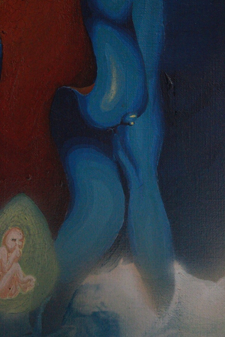 157_quadro_dipinto_olio_su_tela_donna_blu_feto_painting_firma_firmato_francese_Francia_FRA_5