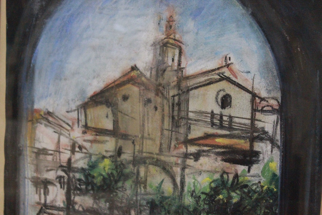 169_quadro_painting_cornice_frame_vetro_glass_pastello_su_carta_pastel_on_paper_paesaggio_landscape_2