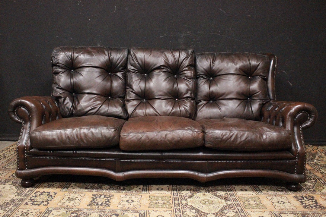 741_Divano_Sofa_bergere_3P_tre_posti_three_seaters_leather_pelle_marrone_terra_brown_originale_original_Brescia_Roncadelle_english_inglese_UK_4