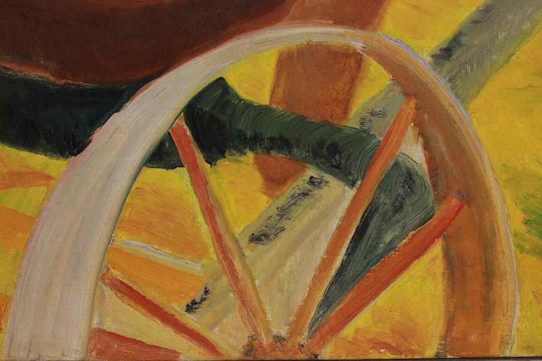 364_quadro_paint_olio_su_tela_oil_on_canvass_coppia_couple_asino_donkey_carro_campagna_firmato_signed_Simon_4