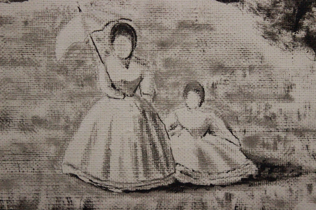 611_quadro_paint_painting_olio_su_tela_oil_on_canvass_stagno_alberi_bianco_nero_black_white_trees_swans_1