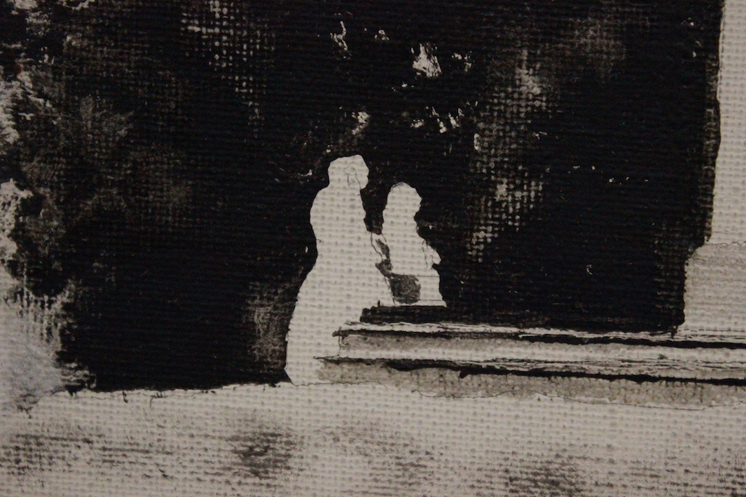 611_quadro_paint_painting_olio_su_tela_oil_on_canvass_stagno_alberi_bianco_nero_black_white_trees_swans_2
