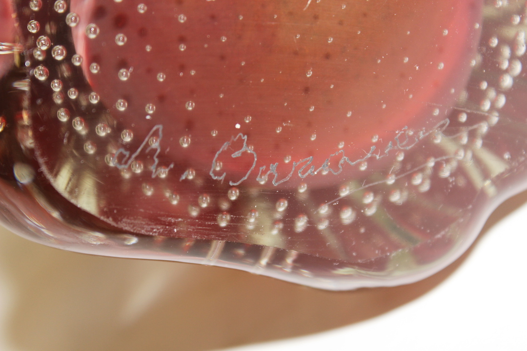 645_vaso_vase_rosso_red_bollicine_Murano_glass_vetro_firmato_signed_certificato_artigianato_made_in_Murano_Venezia_Venice_Brescia_Roncadelle_3