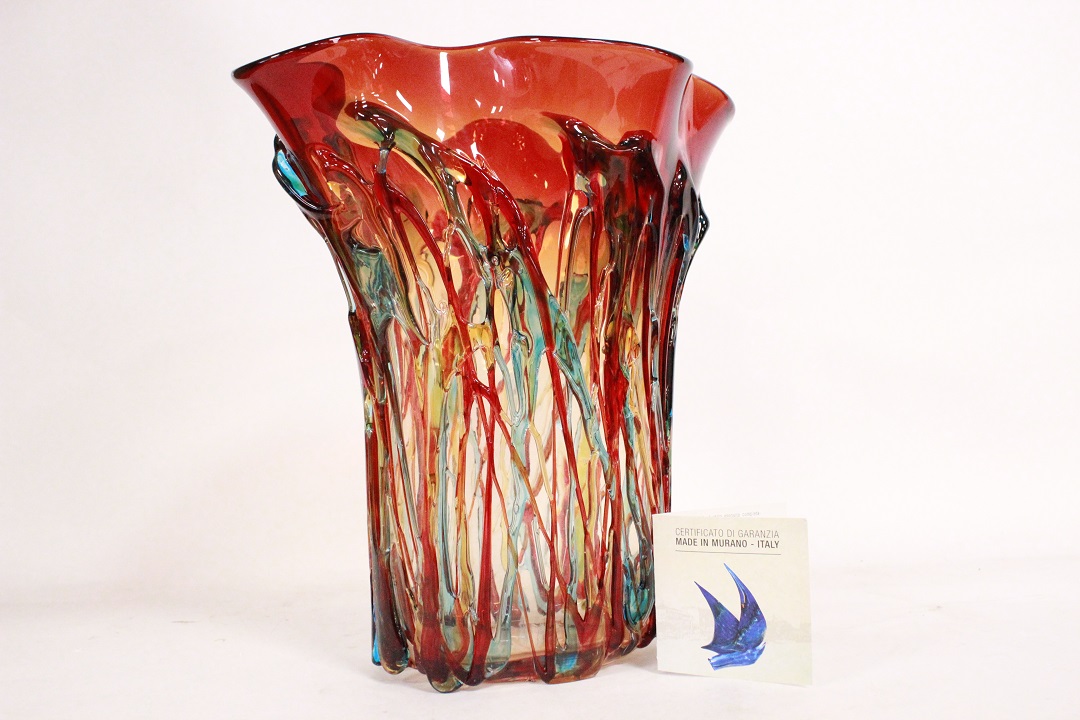 675_vaso_vase_rosso_fiore_Murano_glass_vetro_firmato_signed_Cammozzo_certificato_artigianato_made_in_Murano_Venezia_Venice_Brescia_Roncadelle_1