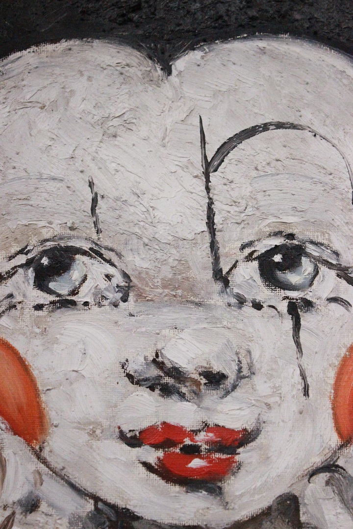 553_quadro_painting_tecnica_mista_mixed_technique_firmato_signed_arlecchino_Harlequin_1