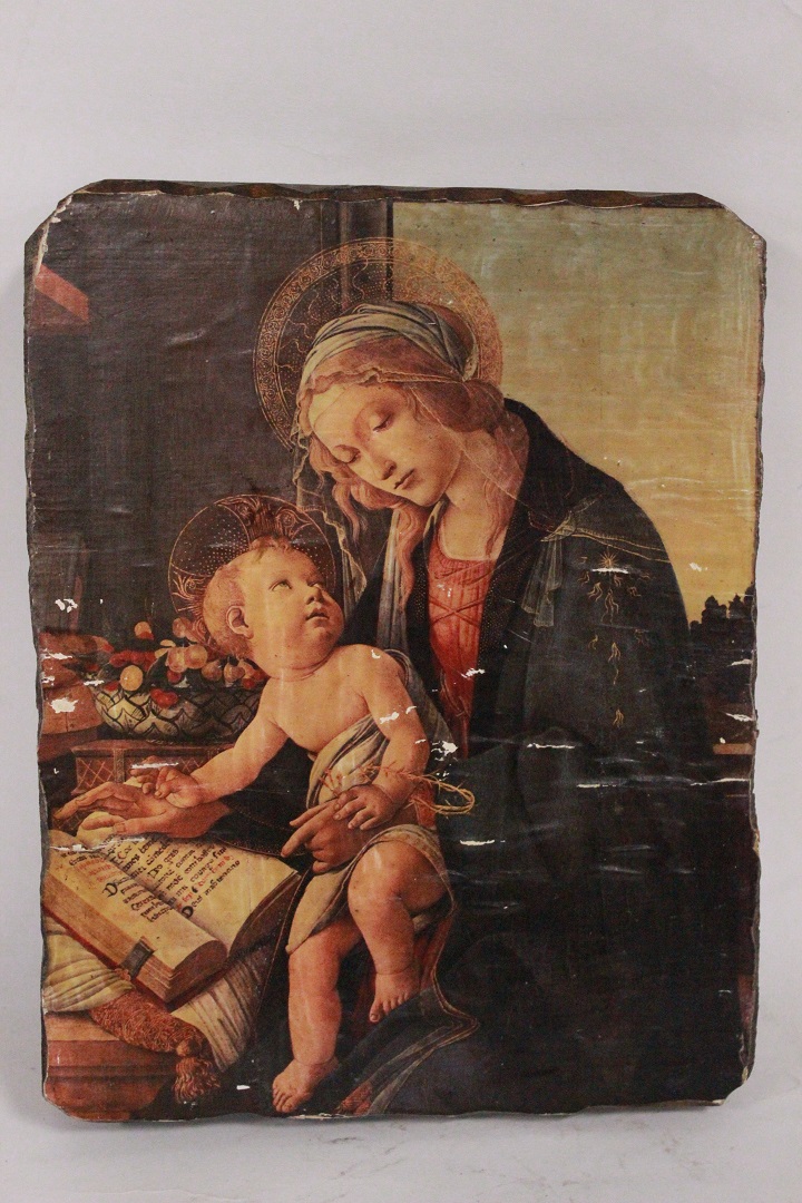 568_stampa_su_legno_wood_Madonna_bambino_Gesù_Jesus_child_0