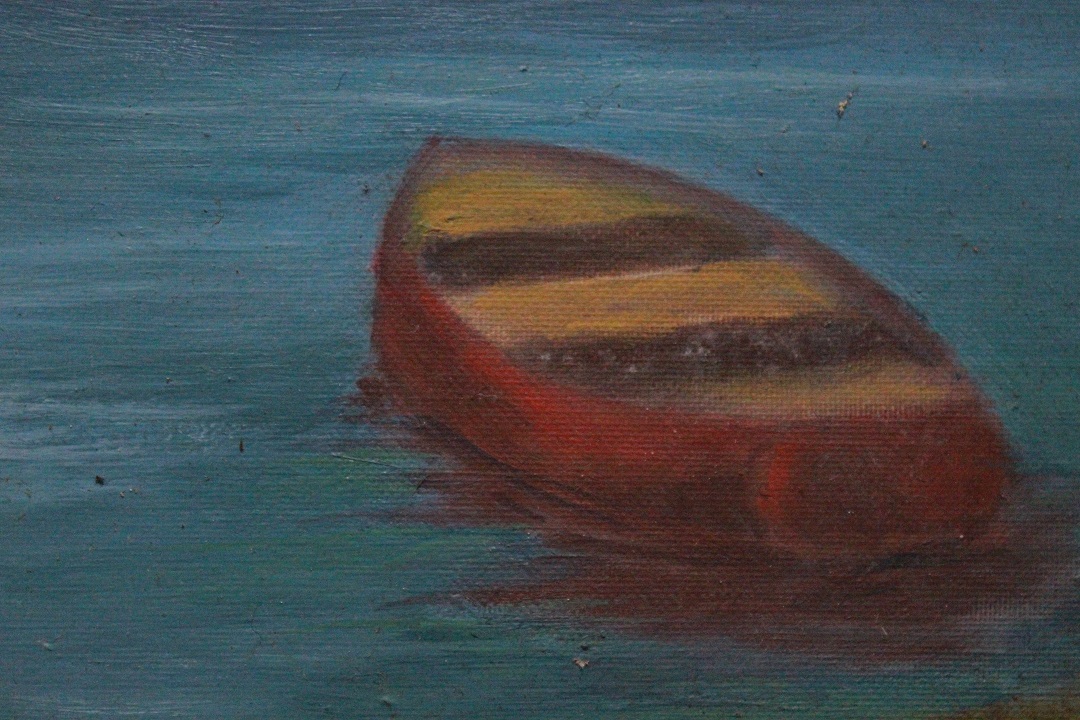 735_quadro_paint_paesaggio_landscape_lago_lake_barca-boat_firmato_signed_2