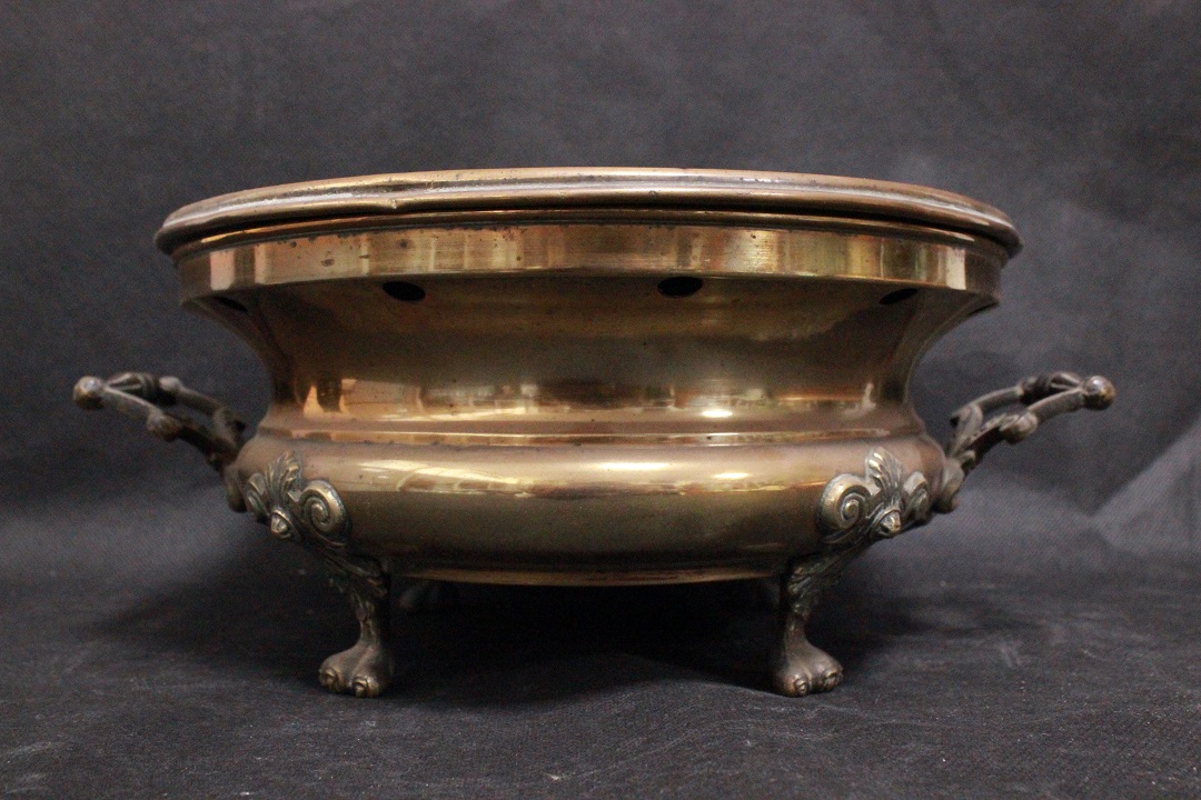 787_riscaldatore_stufa_rame_ottone_vintage_1900_firmato_Girodon_Monet_Lyon_heater_copper_brass_signed_0