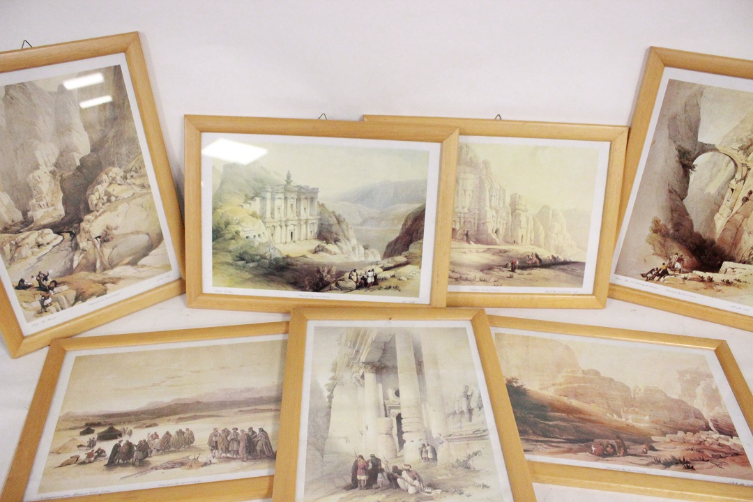 431_lotto_7_sette_stampe_cornici_legno_wood_frames_0