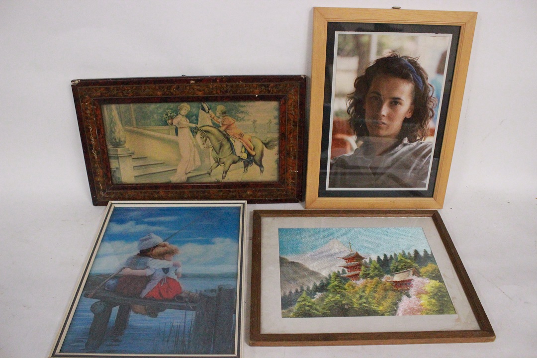 432_lotto_4_quattro_stampe_cornici_legno_wood_frames_foto_photo_0