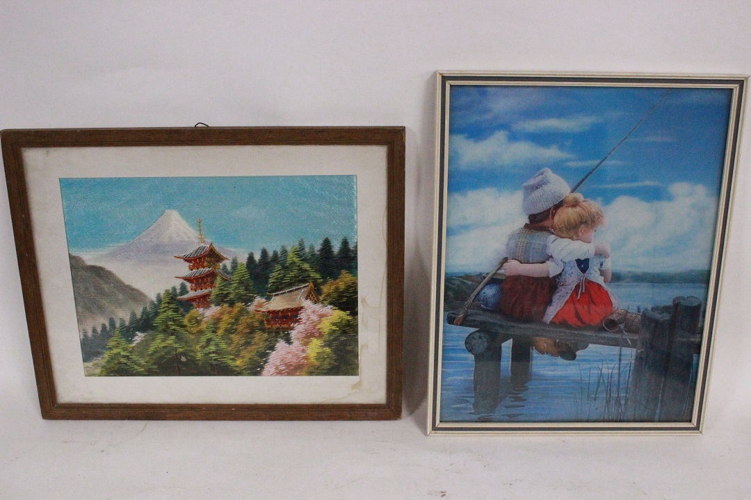 432_lotto_4_quattro_stampe_cornici_legno_wood_frames_foto_photo_3