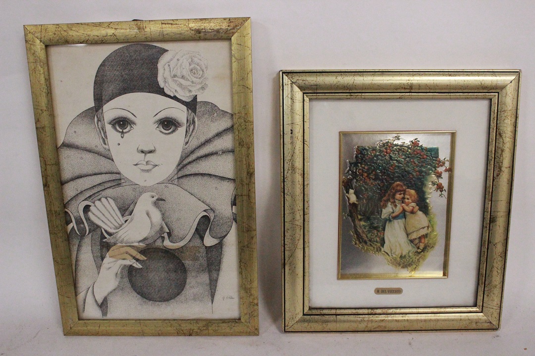 436_lotto_6_sei_stampe_cornici_legno_wood_frames_foto_tema_misto_tecnica_mista_opere_famose_1