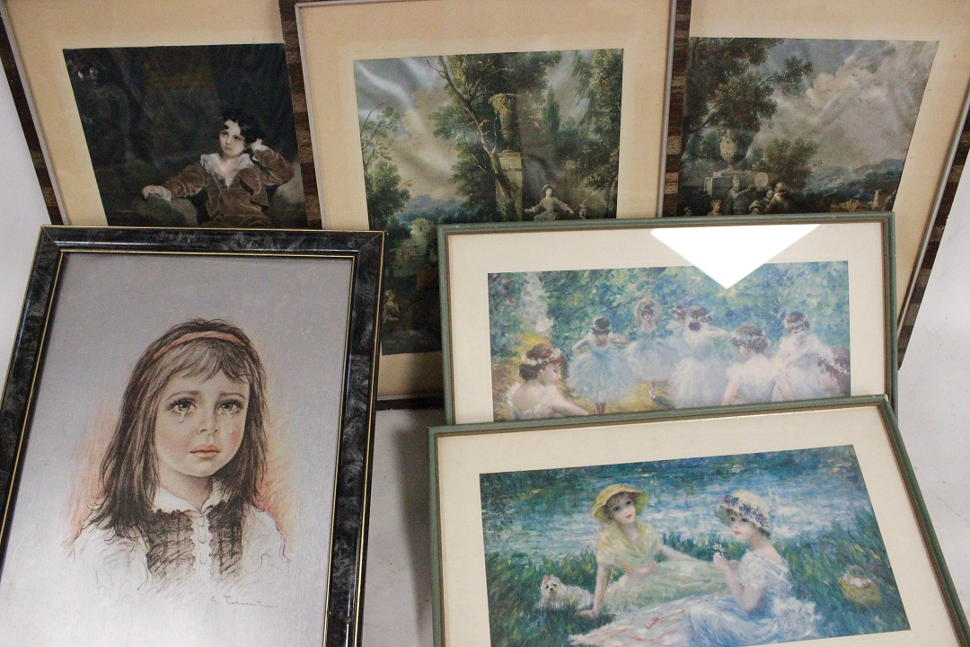 437_lotto_6_sei_stampe_cornici_legno_wood_frames_foto_tema_misto_tecnica_0