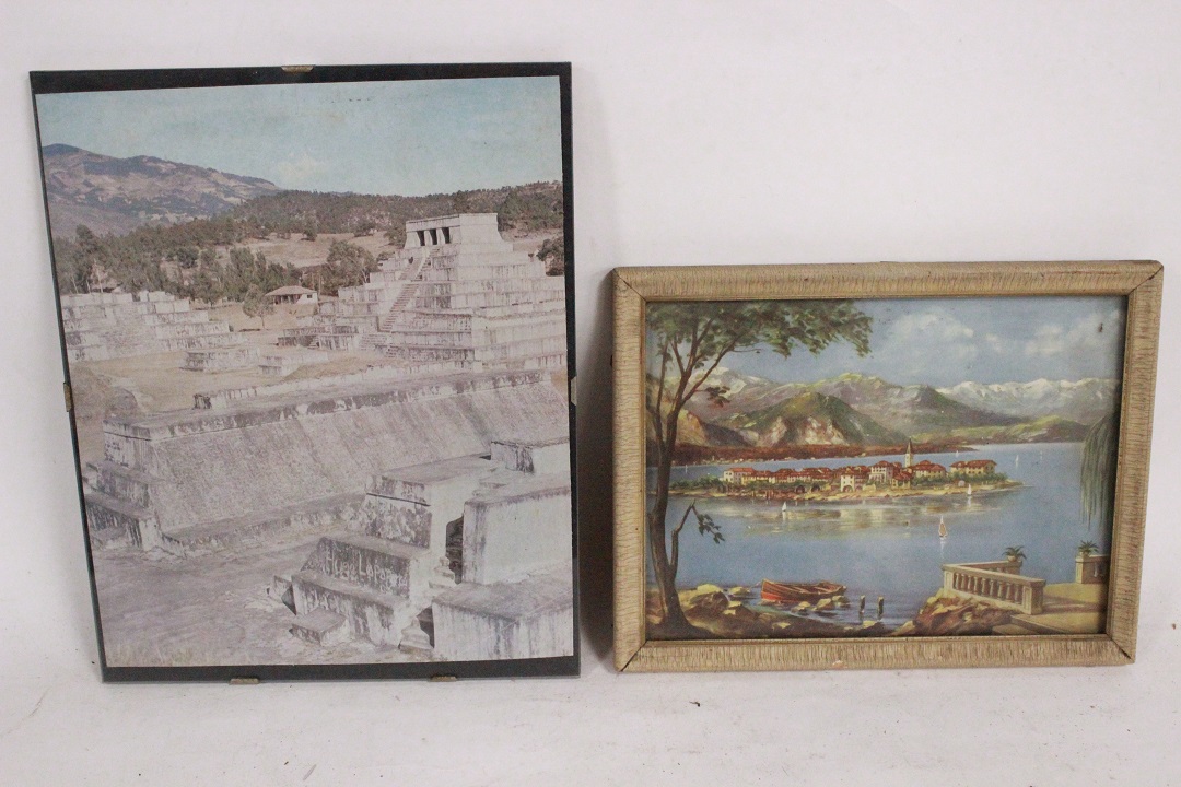 439_lotto_7_sette_stampe_cornici_legno_wood_frames_tema_misto_tecnica_3