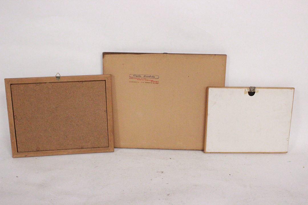 439_lotto_7_sette_stampe_cornici_legno_wood_frames_tema_misto_tecnica_6
