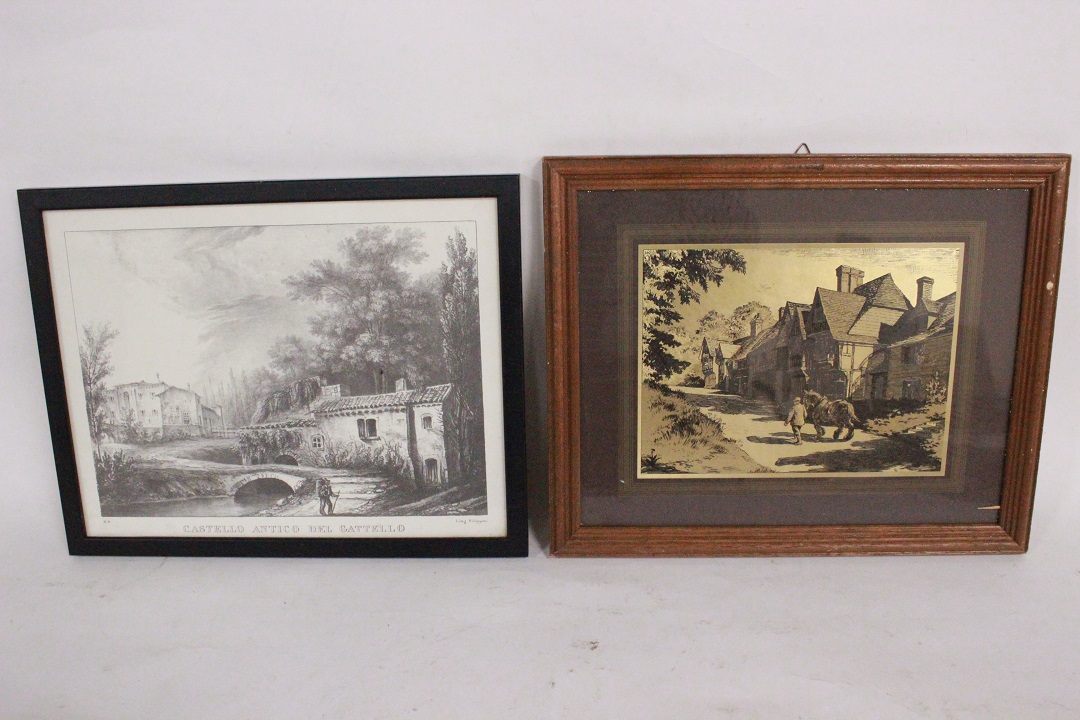 440_lotto_6_sei_stampe_cornici_legno_wood_frames_tema_misto_tecnica_1