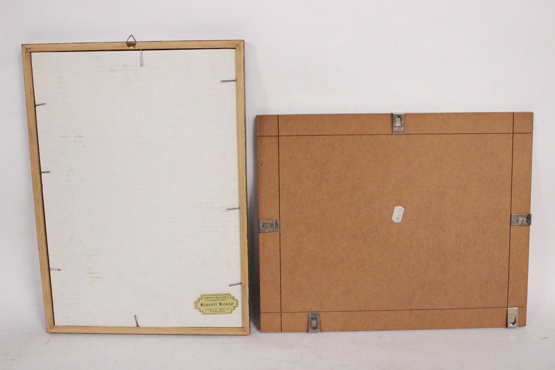 440_lotto_6_sei_stampe_cornici_legno_wood_frames_tema_misto_tecnica_4