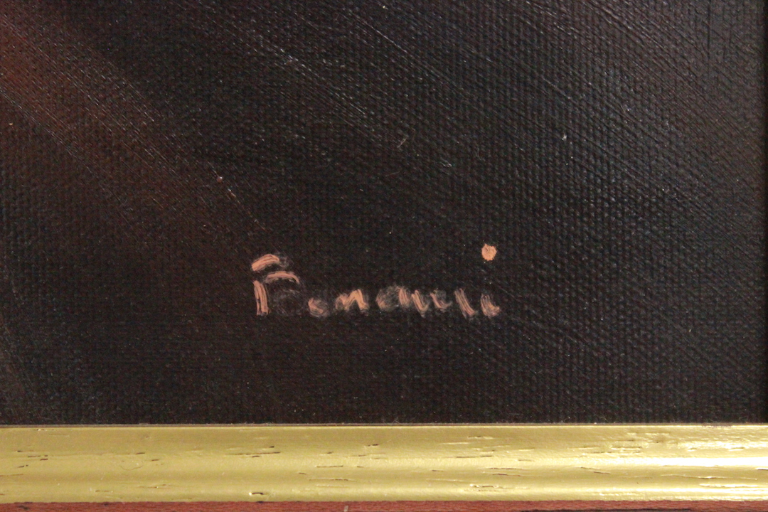 372_quadro_painting_olio_tela_oil_on_canvass_technique_cavaliere_knight_Novecento_900_Bonani_firmato_signed_cornice_frame_2