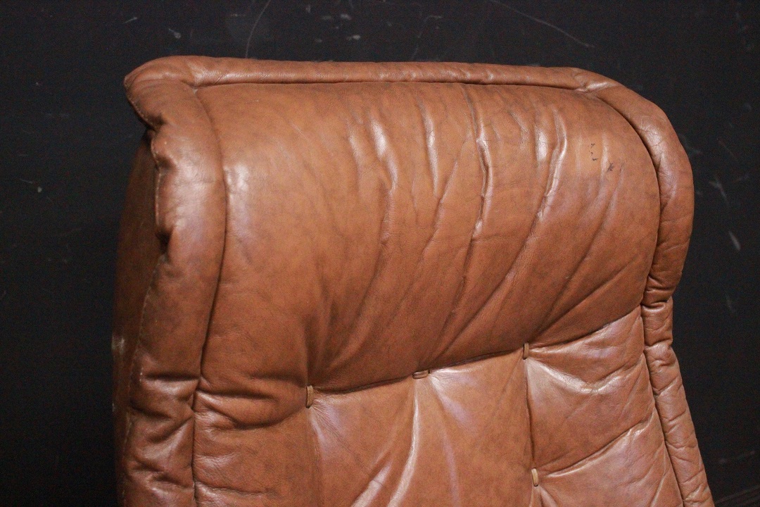 421_Poltrona_Armchair_bergere_reclinabile_recliner_leather_pelle_marrone_chiaro_originale_original_Brescia_Roncadelle_english_inglese_UK_2