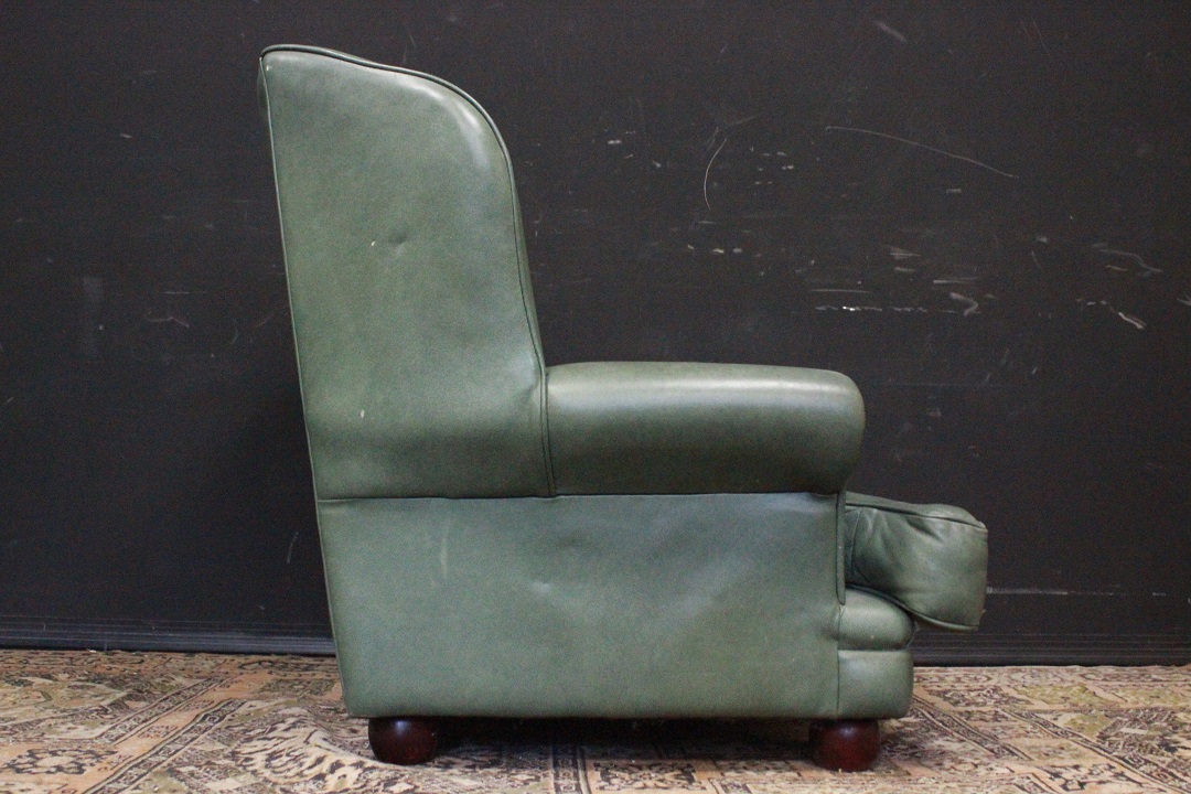 657_poltrona_bergere_armchair_anni_Novanta_90_pelle_verde_pallido_green_originali_inglesi_original_UK_english_4