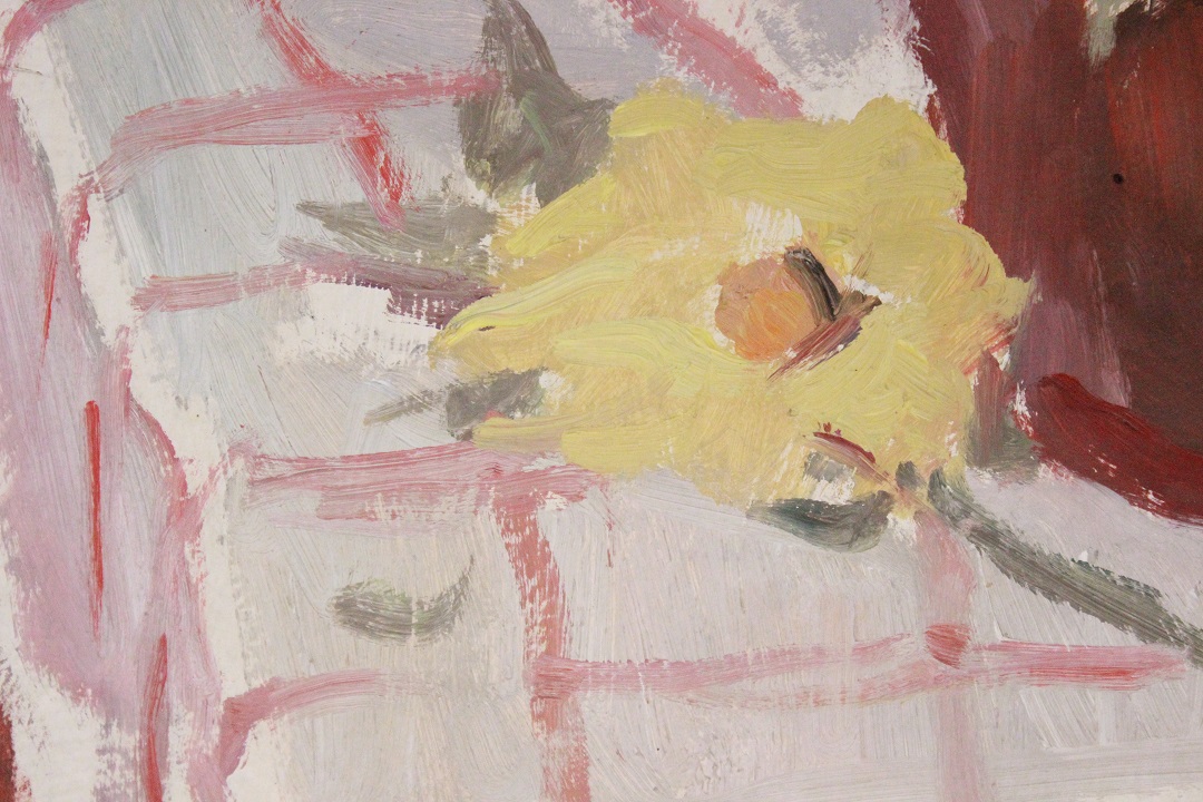 362_quadro_cornice_olio_su_faesite_vaso_fiori_tovaglia_Italia_firmato_autore_firma_ITA_metà_1900_5