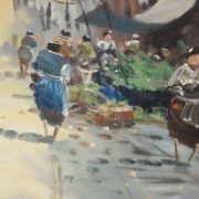 Quadro Vicolo Del Mercato Olio Su Tela Firma Dell Autore Santoro 456 Divani Originali Chesterfield Brescia Vendita E Noleggio