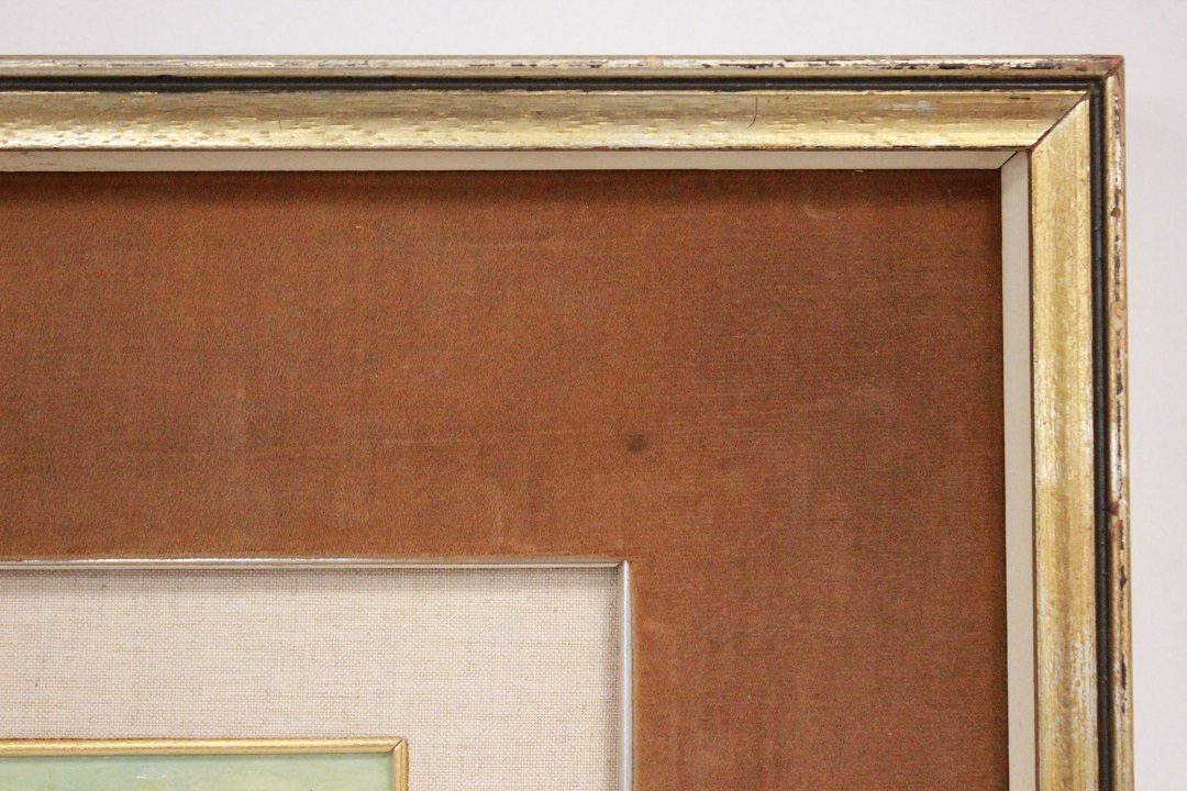 614_quadro_cornice_passepartout_olio_su_faesite_Italia_ITA_metà_1900_fiume_neve_4