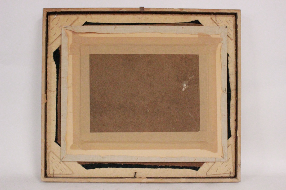 614_quadro_cornice_passepartout_olio_su_faesite_Italia_ITA_metà_1900_fiume_neve_8