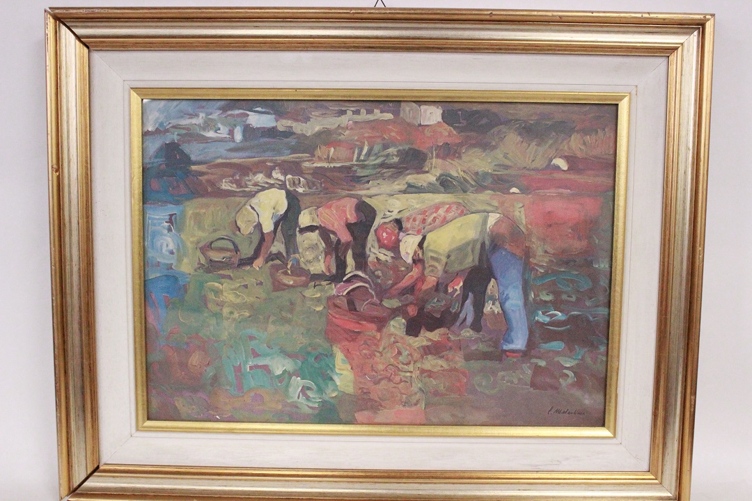 725_quadro_campi_lavoro_lavoratori_stampa_cornice_Italia_ITA_metà_1900_0