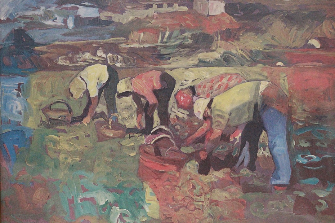 725_quadro_campi_lavoro_lavoratori_stampa_cornice_Italia_ITA_metà_1900_1