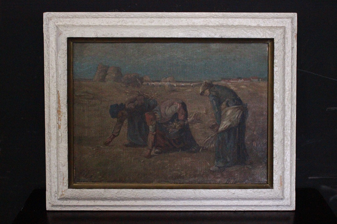 861_quadri_due_olio_tela_le_spigolatrici_riproduzione_Millet_XX_secolo_Francia_FRA_1