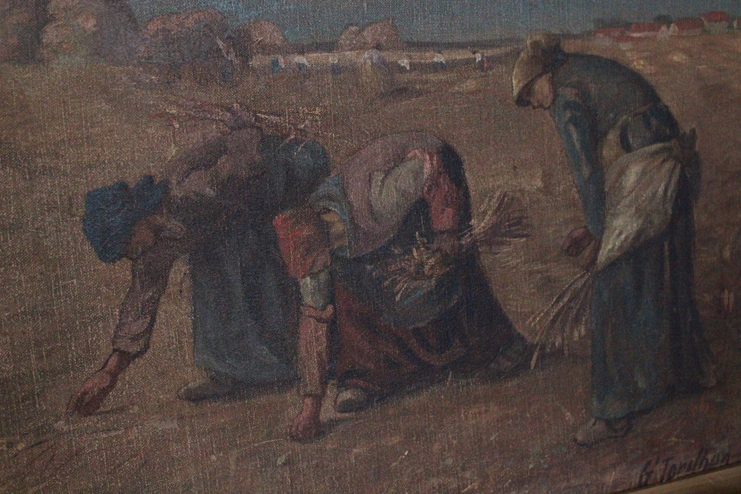 861_quadri_due_olio_tela_le_spigolatrici_riproduzione_Millet_XX_secolo_Francia_FRA_3