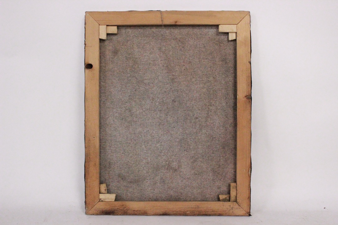 873_quadro_dipinto_tela_bambino_dietro_cappello_tecnica_mista_firma_Italia_ITA_1977_6