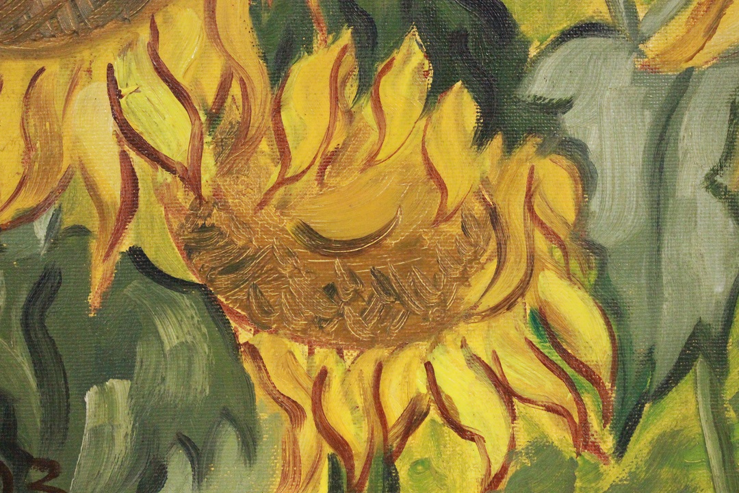 875_quadro_cornice_olio_su_tela_paesaggio_fiori_girasoli_Italia_firmato_firma_Zoncati_ITA_1993_6