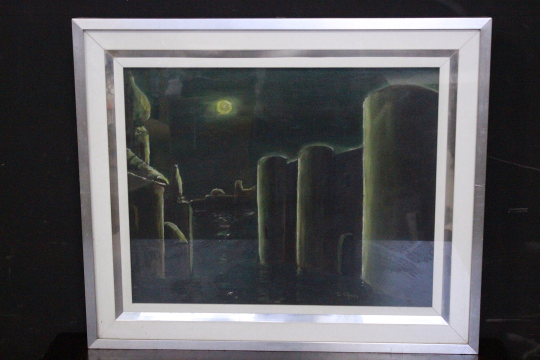 892_quadro_paesaggio_notturno_olio_tela_cornice_metallo_vetro_firma_firmato_italiano_Italia_ITA_0