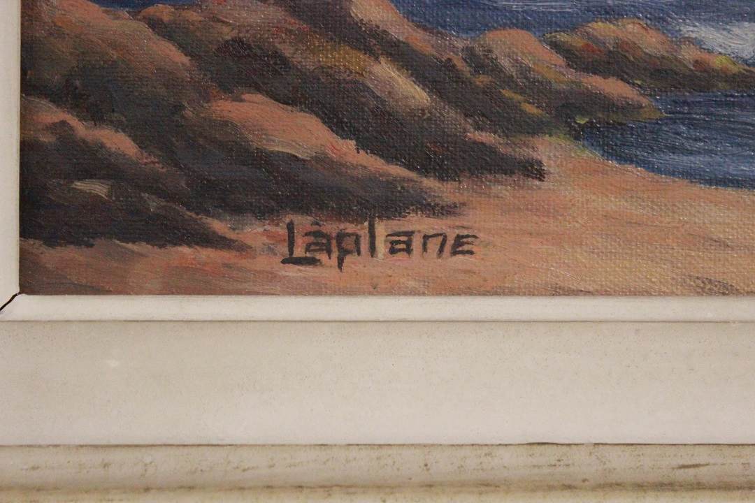 546_quadro_dipinto_olio_su_tela_painting_oil_on_canvas_landscape_paesaggio_marino_mare_sea_cornice_frame_firma_firmato_Francia_FRA_3