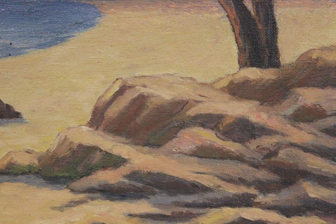 546_quadro_dipinto_olio_su_tela_painting_oil_on_canvas_landscape_paesaggio_marino_mare_sea_cornice_frame_firma_firmato_Francia_FRA_7