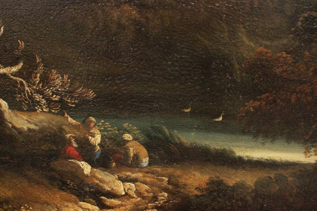 567_Jan_Frans_Van_Bolemen_quadro_paint_cornice_frame_painting_olio_su_tela_Orizzonte_grandi_dimensioni_natura_albero_acqua_1