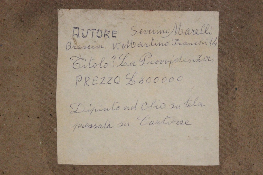896_quadro_dipinto_olio_su_tela_pressato_su_cartone_painting_oil_on_canvas_La_Provvidenza_cornice_frame_firma_firmato_Severino_Marelli_Francia_FRA_9