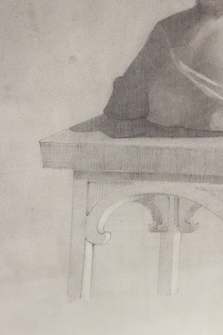 898_quadro_busto_fanciullo_disegno_carboncino_cornice_frame_Francia_FRA_4