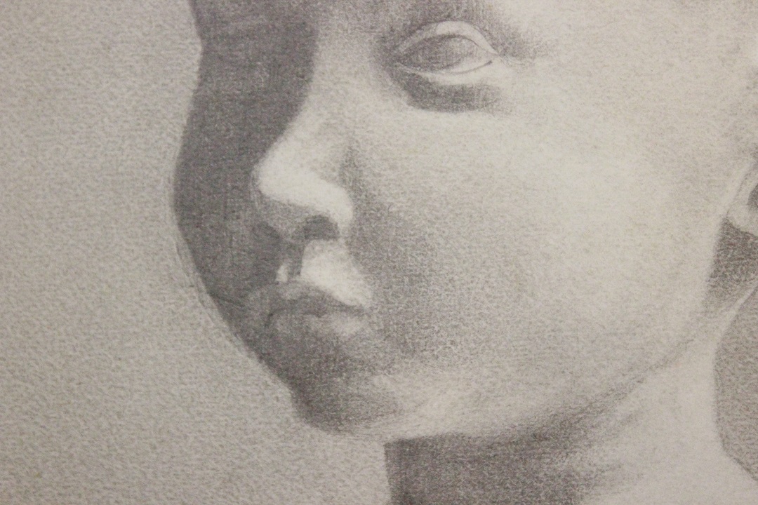 898_quadro_busto_fanciullo_disegno_carboncino_cornice_frame_Francia_FRA_5