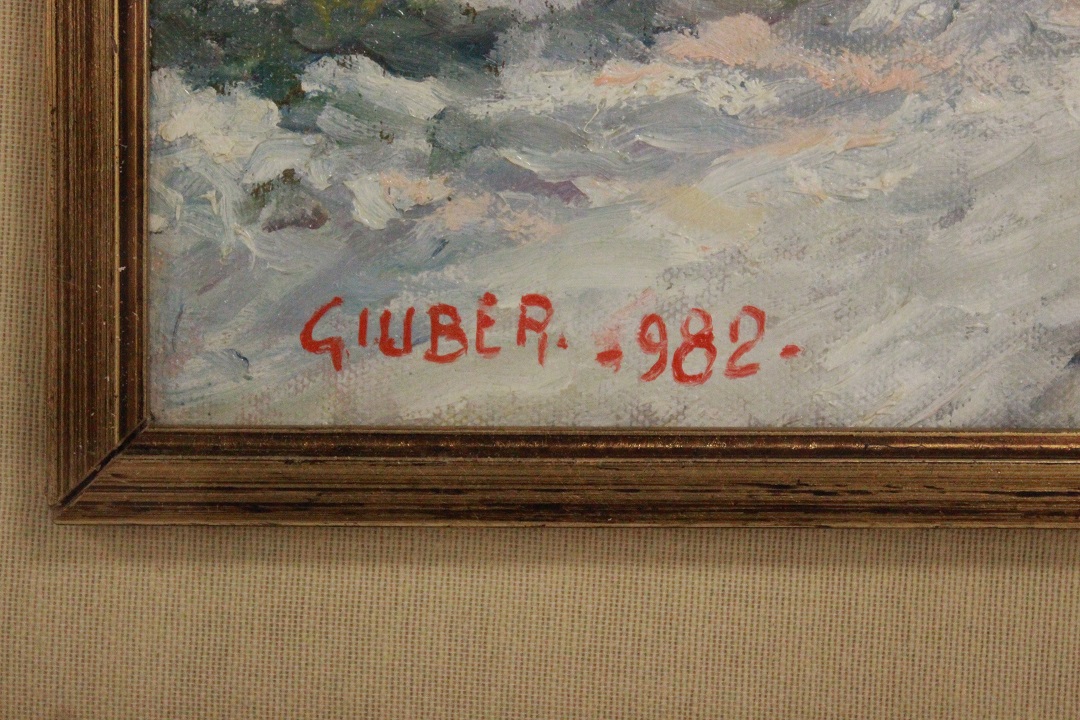 899_quadro_dipinto_olio_su_tela_painting_oil_on_canvas_cascina_neve_paesaggio_cornice_frame_firma_firmato_Corot_1982_Francia_FRA_2