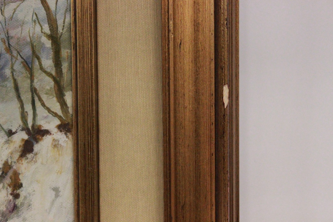 899_quadro_dipinto_olio_su_tela_painting_oil_on_canvas_cascina_neve_paesaggio_cornice_frame_firma_firmato_Corot_1982_Francia_FRA_7