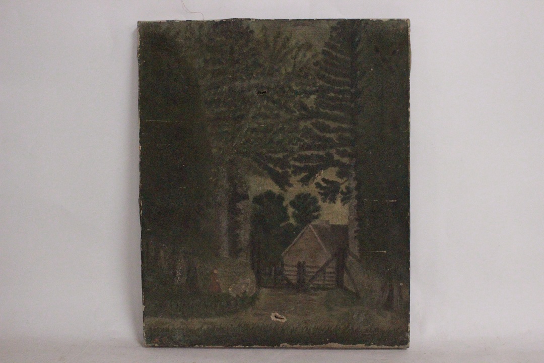 926_quadro_dipinto_olio_tela_cappuccetto_rosso_firma_firmato_provenienza_Francese_FRA_0