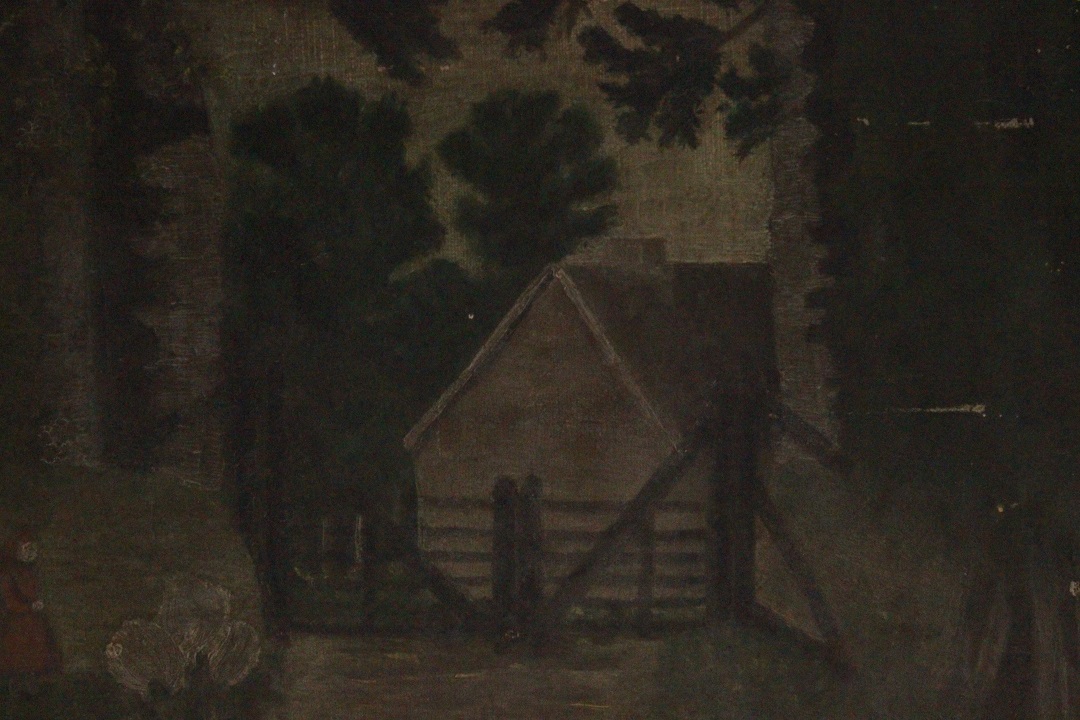 926_quadro_dipinto_olio_tela_cappuccetto_rosso_firma_firmato_provenienza_Francese_FRA_2